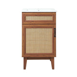 Javer Rattan Modern Farmhouse 2-Shelf Bath Vanity Cabinet Only (Sink Basin not Included) - JONATHAN Y