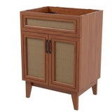 Javer Rattan Modern Farmhouse 2-Shelf Bath Vanity Cabinet Only (Sink Basin not Included) - JONATHAN Y