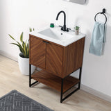 Juhl Chevron-Front Modern Minimalist 2-Shelf Bath Vanity Cabinet Only (Sink Basin Not Included) - JONATHAN Y