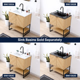 Juhl Chevron-Front Modern Minimalist 2-Shelf Bath Vanity Cabinet Only (Sink Basin Not Included)