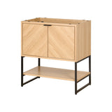 Juhl Chevron-Front Modern Minimalist 2-Shelf Bath Vanity Cabinet Only (Sink Basin Not Included)