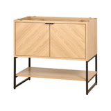 Juhl Chevron-Front Modern Minimalist 2-Shelf Bath Vanity Cabinet Only (Sink Basin Not Included)