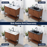 Juhl Chevron-Front Modern Minimalist 2-Shelf Bath Vanity Cabinet Only (Sink Basin Not Included)