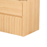 Sherwin Slat Modern Coastal 2-Drawer Wall Mounted Bath Vanity Cabinet Only (Sink Basin Not Included) - JONATHAN Y