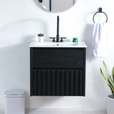 Sherwin Slat Modern Coastal 2-Drawer Wall Mounted Bath Vanity Cabinet Only (Sink Basin Not Included) - JONATHAN Y
