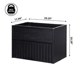 Sherwin Slat Modern Coastal 2-Drawer Wall Mounted Bath Vanity Cabinet Only (Sink Basin Not Included) - JONATHAN Y