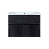 Sherwin Slat Modern Coastal 2-Drawer Wall Mounted Bath Vanity Cabinet Only (Sink Basin Not Included) - JONATHAN Y