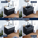 Sherwin Slat Modern Coastal 2-Drawer Wall Mounted Bath Vanity Cabinet Only (Sink Basin Not Included) - JONATHAN Y