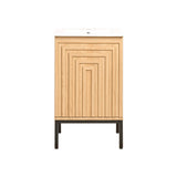 Rowan Geometric Modern Transitional 2-Shelf Bath Vanity Cabinet Only (Sink Basin Not Included) - JONATHAN Y