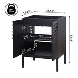 Rowan Geometric Modern Transitional 2-Shelf Bath Vanity Cabinet Only (Sink Basin Not Included)