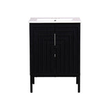 Rowan Geometric Modern Transitional 2-Shelf Bath Vanity Cabinet Only (Sink Basin Not Included)