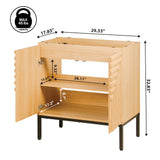 Rowan Geometric Modern Transitional 2-Shelf Bath Vanity Cabinet Only (Sink Basin Not Included)