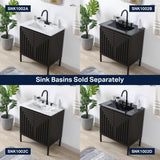 Rowan Geometric Modern Transitional 2-Shelf Bath Vanity Cabinet Only (Sink Basin Not Included)