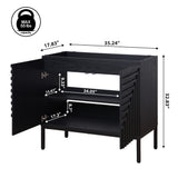 Rowan Geometric Modern Transitional 2-Shelf Bath Vanity Cabinet Only (Sink Basin Not Included)