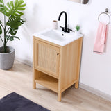 Jasper Rattan Modern Coastal 2-Shelf Bath Vanity Cabinet Only (Sink Basin Not Included) - JONATHAN Y