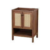 Jasper Rattan Modern Coastal 2-Shelf Bath Vanity Cabinet Only (Sink Basin Not Included) - JONATHAN Y