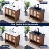 Jasper Rattan Modern Coastal 2-Shelf Bath Vanity Cabinet Only (Sink Basin Not Included)