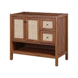 Jasper Rattan Modern Coastal 2-Shelf Bath Vanity Cabinet Only (Sink Basin Not Included)