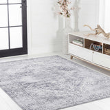 Eleanor Vintage Medallion Border Machine-washable Area Rug