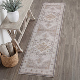 Eleanor Vintage Medallion Border Machine-washable Area Rug