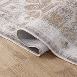 Eleanor Vintage Medallion Border Machine-washable Area Rug