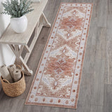 Eleanor Vintage Medallion Border Machine-washable Area Rug