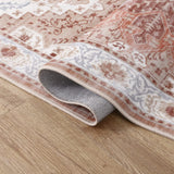 Eleanor Vintage Medallion Border Machine-washable Area Rug