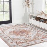 Eleanor Vintage Medallion Border Machine-washable Area Rug