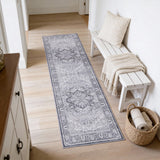 Eleanor Vintage Medallion Border Machine-washable Area Rug