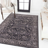 Eleanor Vintage Medallion Border Machine-washable Area Rug