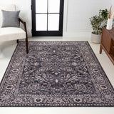Eleanor Vintage Medallion Border Machine-washable Area Rug