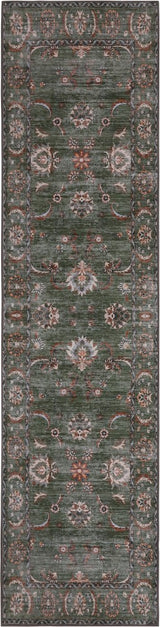 Arabella Vintage Floral Border Machine-washable Area Rug