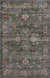 Arabella Vintage Floral Border Machine-washable Area Rug