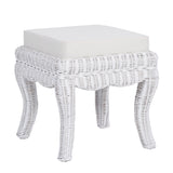 Rowan 19.7" Bohemian Designer Woven Rattan/Wood Vanity Stool - JONATHAN Y