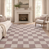 Rook Checkerboard Non-slip Machine-washable Area Rug