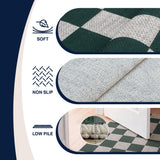 Rook Checkerboard Non-slip Machine-washable Area Rug