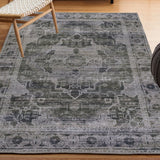 Alanya Ornate Medallion Washable Area Rug