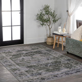 Alanya Ornate Medallion Washable Area Rug