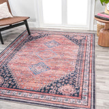 Dalyan Geometric Medallions Washable Area Rug