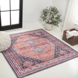 Dalyan Geometric Medallions Washable Area Rug