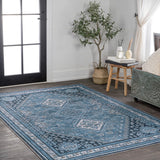 Dalyan Geometric Medallions Washable Area Rug