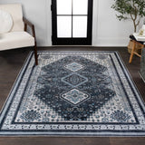 Dalyan Geometric Medallions Washable Area Rug