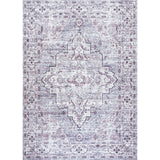 Didim Boho Gray Medallion Washable Area Rug