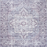 Didim Boho Gray Medallion Washable Area Rug