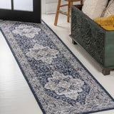 Didim Boho Gray Medallion Washable Area Rug