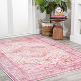 Alacati Ogee Medallion Washable Area Rug
