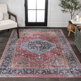 Alacati Ogee Medallion Washable Area Rug