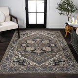Cirali Ornate Large Medallion Washable Area Rug