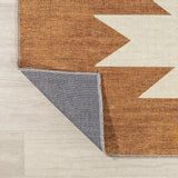 Chayton Minimalist Geometric Machine-washable Area Rug Terracotta/Cream / Runner / 2' X 8' – BACK