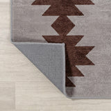 Chayton Minimalist Geometric Machine-washable Area Rug Gray/Brown / Runner / 2' X 8' – BACK